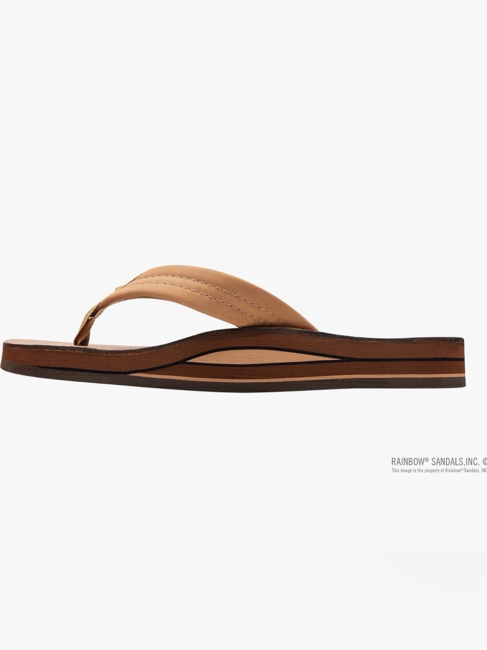 Rainbow Women Leather Flip Flop Sandals - Brown and Black - Picture 3 of 5